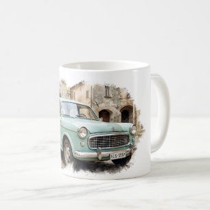 Caneca De Café Carro Antigo em Ambiente Rústico