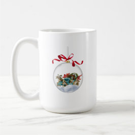 Caneca De Café Carro Antigo em uma Bolha de Natal Transparente