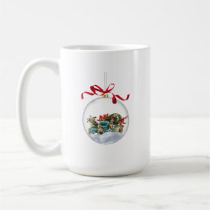 Caneca De Café Carro Antigo em uma Bolha de Natal Transparente