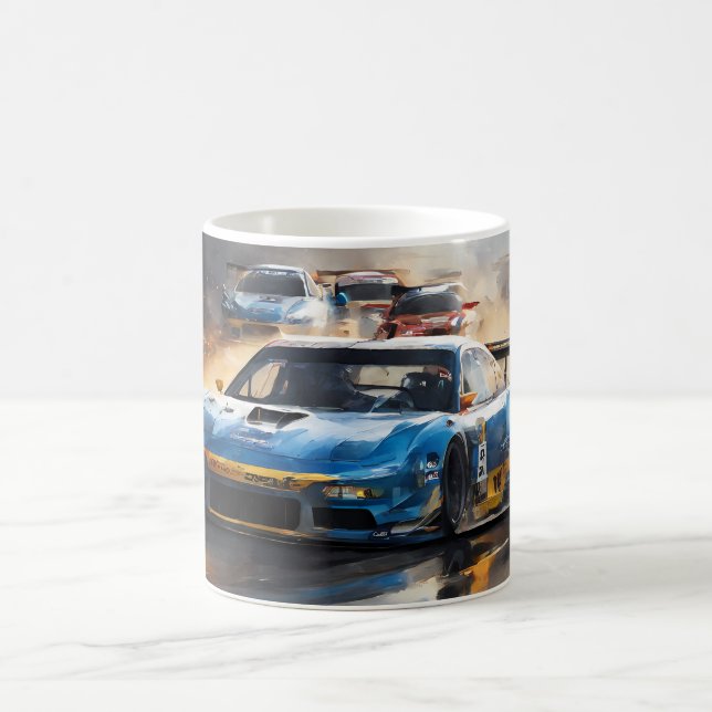 Caneca De Café Carro Blue Race com Ascensão Sun (Centro)