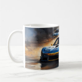 Caneca De Café Carro Blue Race com Ascensão Sun