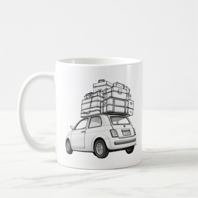 Caneca De Café Carro Branco Fiat (Esquerda)