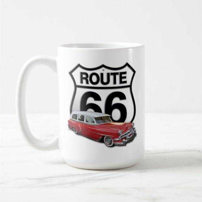 Caneca De Café Carro Clássico da Rota 66 (Esquerda)