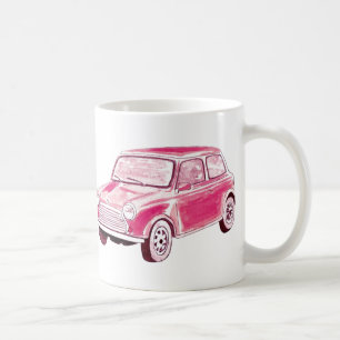 Caneca De Café Carro cor-de-rosa do vintage