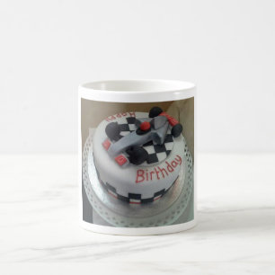 Caneca De Café carro de competência do feliz aniversario