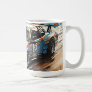Caneca De Café Carro de Corrida Azul esportivo