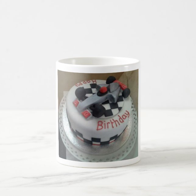 Caneca De Café carro de corrida de aniversário feliz (Centro)