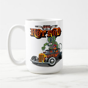 Caneca De Café Carro de corrida de desenho animado retrô