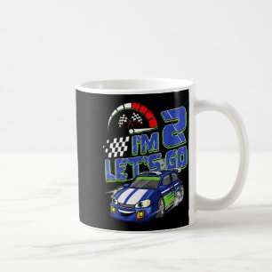 Caneca De Café Carro de Corrida para Aniversário de 2 Anos de Cri