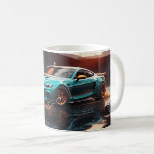 Caneca De Café Carro de esporte clássico azul