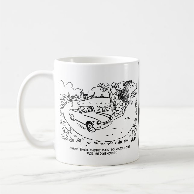 Caneca De Café Carro desportivo em campo com porco (Esquerda)