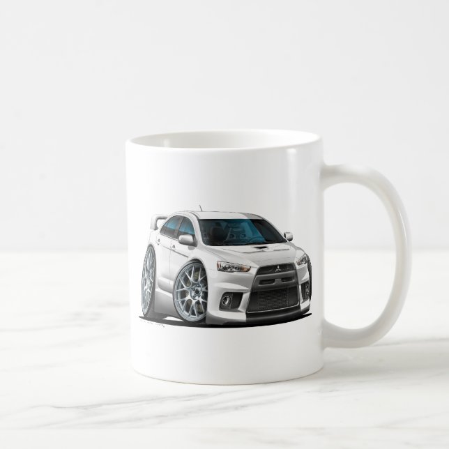 Caneca De Café Carro do branco de Mitsubishi Evo (Direita)