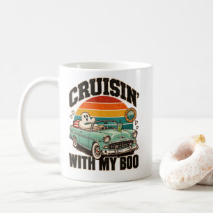 Caneca De Café Carro Fantasma Retro Cruisin' Com Meu Amor no Hall