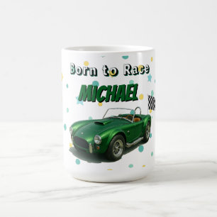 Caneca De Café Carro Festa de aniversário Verde de 10 anos
