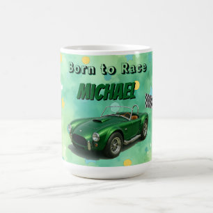 Caneca De Café Carro Festa de aniversário Verde de 10 anos