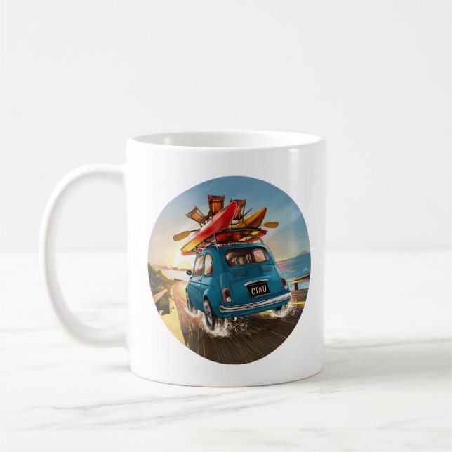 Caneca De Café Carro Fiat Azul (Esquerda)