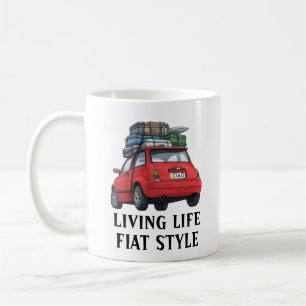 Caneca De Café Carro Fiat Vermelho