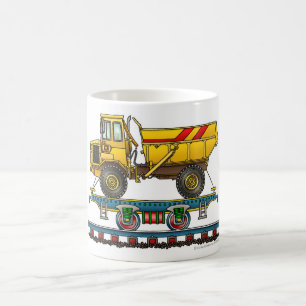 Caneca De Café Carro liso do trem com estrada de ferro do camião