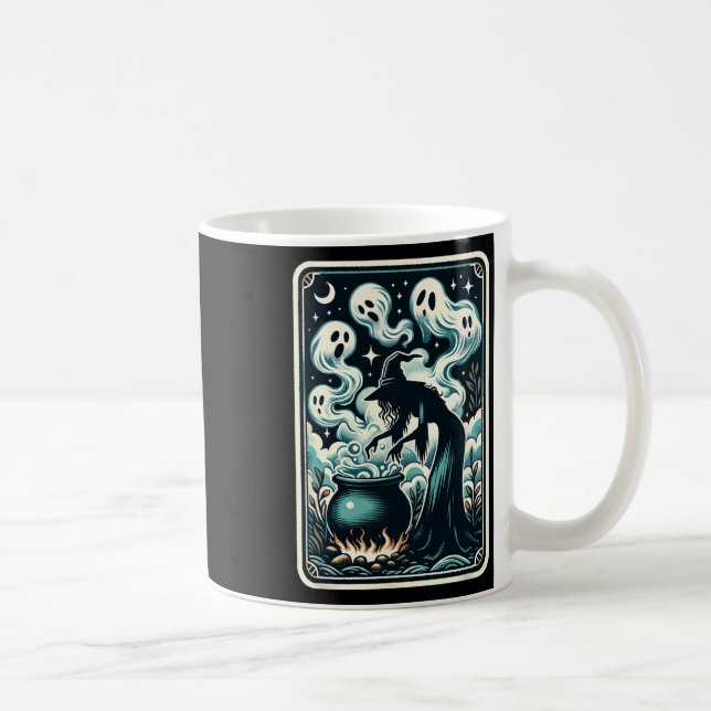 Caneca De Café Carro Tarô Sobrenatural de Bruxo Cauldron Gótico (Direita)
