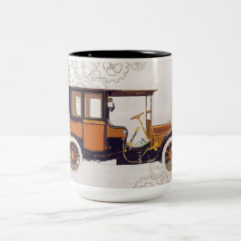caneca de café carro vintage