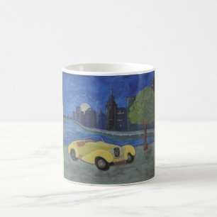 Caneca De Café Carro vintage Na Cidade Da Mug