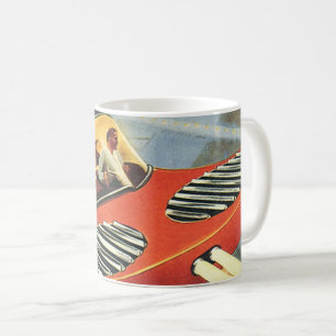 Caneca De Café Carro Voador Ficção Científica Vintage