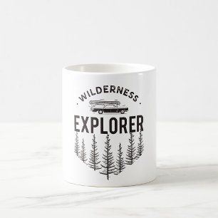 Caneca De Café Carroção Explorador da Natureza Canoa Árvores