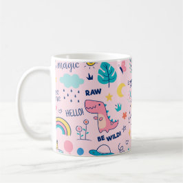 Caneca De Café Carroçaria colorida e padrão de palavras