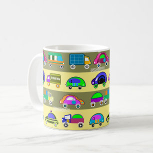 Caneca De Café Carros coloridos brilhantes para meninos