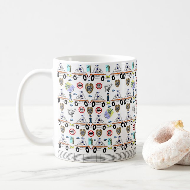 Caneca De Café Carros de Polícia Mug (Com Donut)