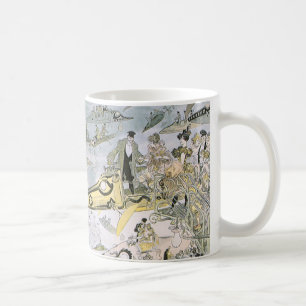 Caneca De Café Carros Futuristas de Ficção Científica Vintage, Tá