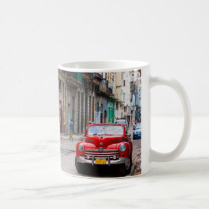 Caneca De Café Carros retros na rua de Havana