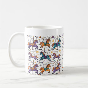 Caneca De Café Carrusel de Fantasmas Assombrados Arte de Carnaval