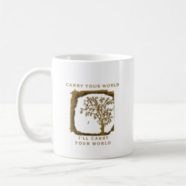 Caneca De Café Carry Your World – Design Dourado