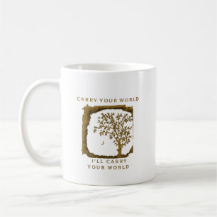 Caneca De Café Carry Your World – Design Dourado