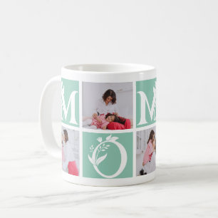 Caneca De Café Carta da Mamãe com Cor Editável Floral Dia das Mãe