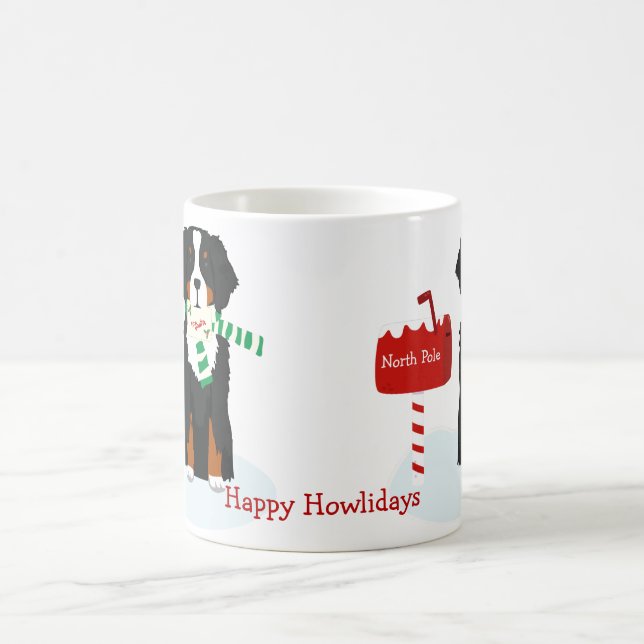 Caneca De Café Carta De Cachorro Bernês Mt De Natal Personalizado (Centro)