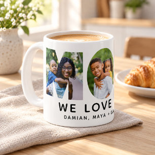 Caneca De Café Carta de Foto da Mamãe Moderna Nós Amamos Você