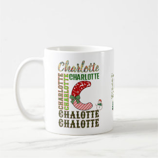 Caneca De Café Carta de Natal C, Nome Charlotte
