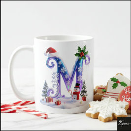 Caneca De Café Carta de Natal Iridescente M com Boneco de Neve