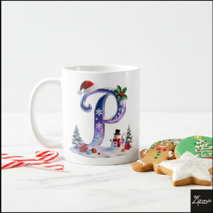 Caneca De Café Carta de Natal Iridescente P com Boneco de Neve