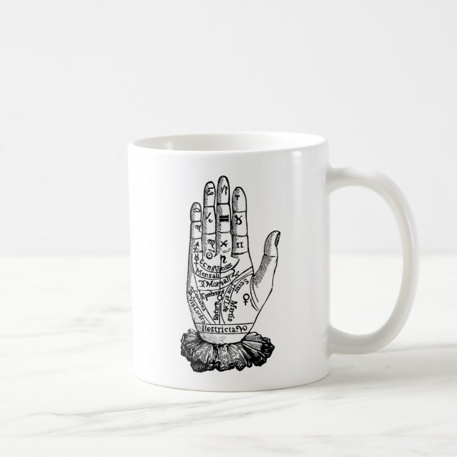 Caneca De Café Carta do Palmistry, 1885 (Direita)