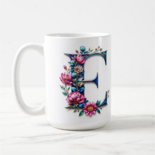 Caneca De Café Carta E Coffee Mug - Design Floral para presente