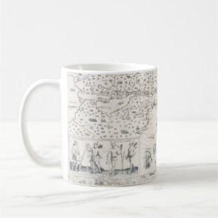 Caneca De Café Carta Francesa Canadá (Québec) por Champlain 1612