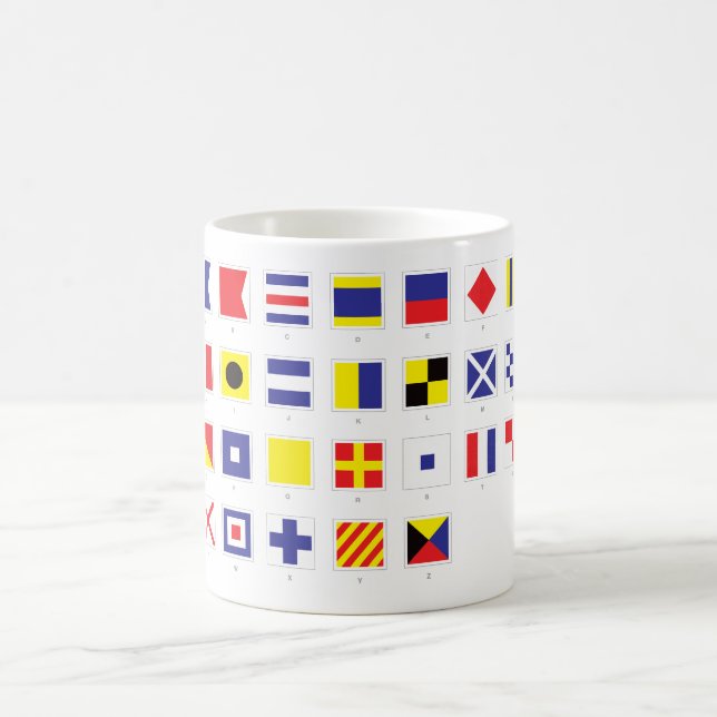 Caneca De Café Carta náutica da bandeira (Centro)