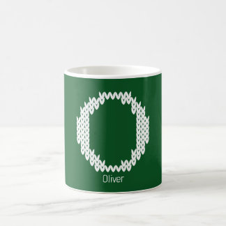 Caneca De Café Carta O do Alfabeto de Tricô Aconchegante