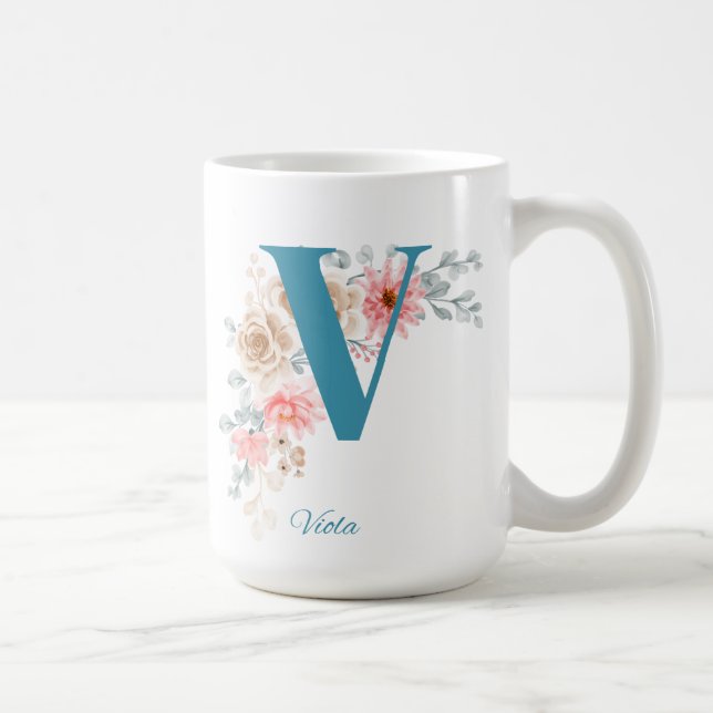 Caneca De Café Carta Personalizada de Café Mug V (Direita)