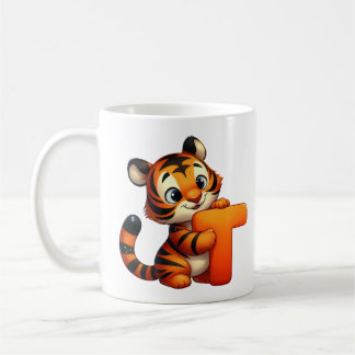 Caneca De Café Carta T como Tigre Clássico, 325 ml