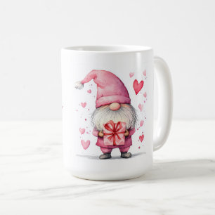 Caneca De Café cartão bonito com um gnomo cor-de-rosa apaixonado