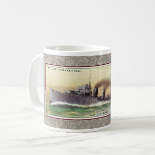 CANECA DE CAFÉ CARTÃO CIGARRO VINTAGE 1930 BATTLESHIP ART